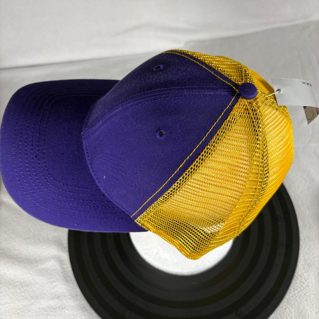ML Caps The Duke Purple Yellow Mesh Trucker Hat Blank Adjustable Snapback