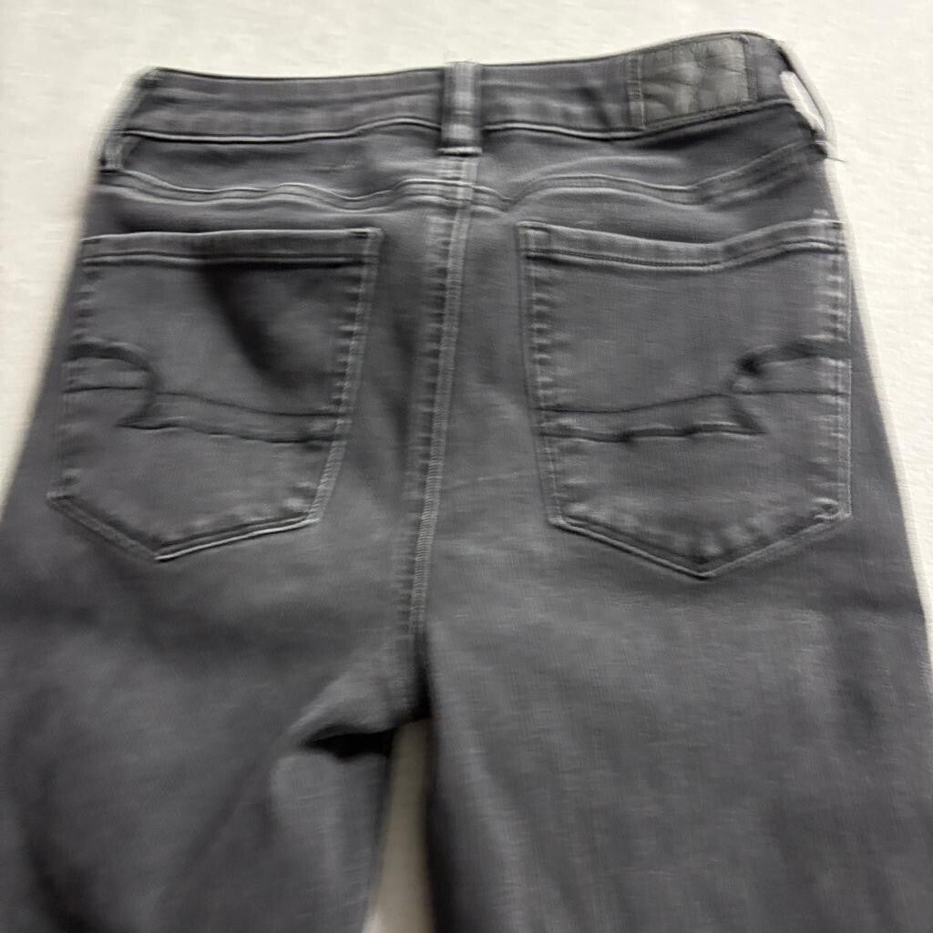American Eagle Jeans Womens 2 Short Black Denim Skinny High Rise Stretch