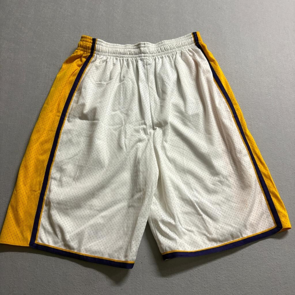 ASMI Los Angeles Lakers Style Mesh Basketball Shorts Mens XL White Yellow Purple
