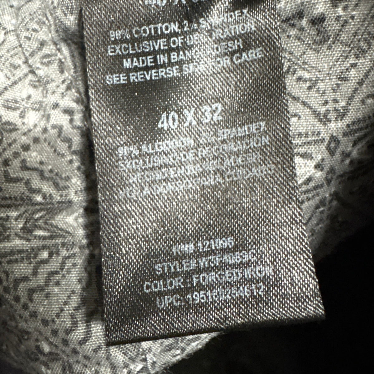 Weatherproof Mens Stretch Canvas Pants Size 40x32 Forged Iron Gray Utility Chino