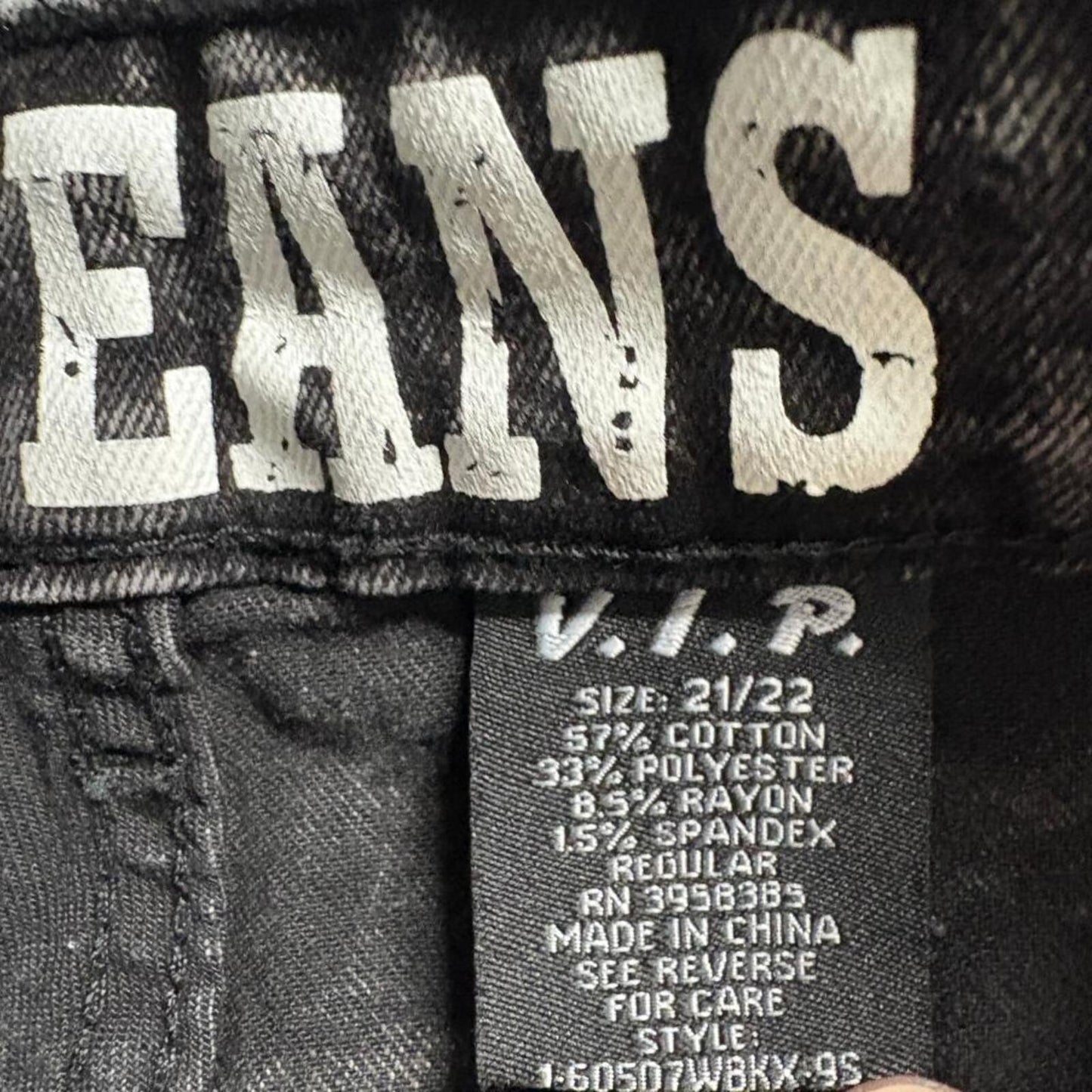 VIP Jeans Womens Plus Size 21/22 Black Acid Wash Cargo Jeans Wide Leg Stretch