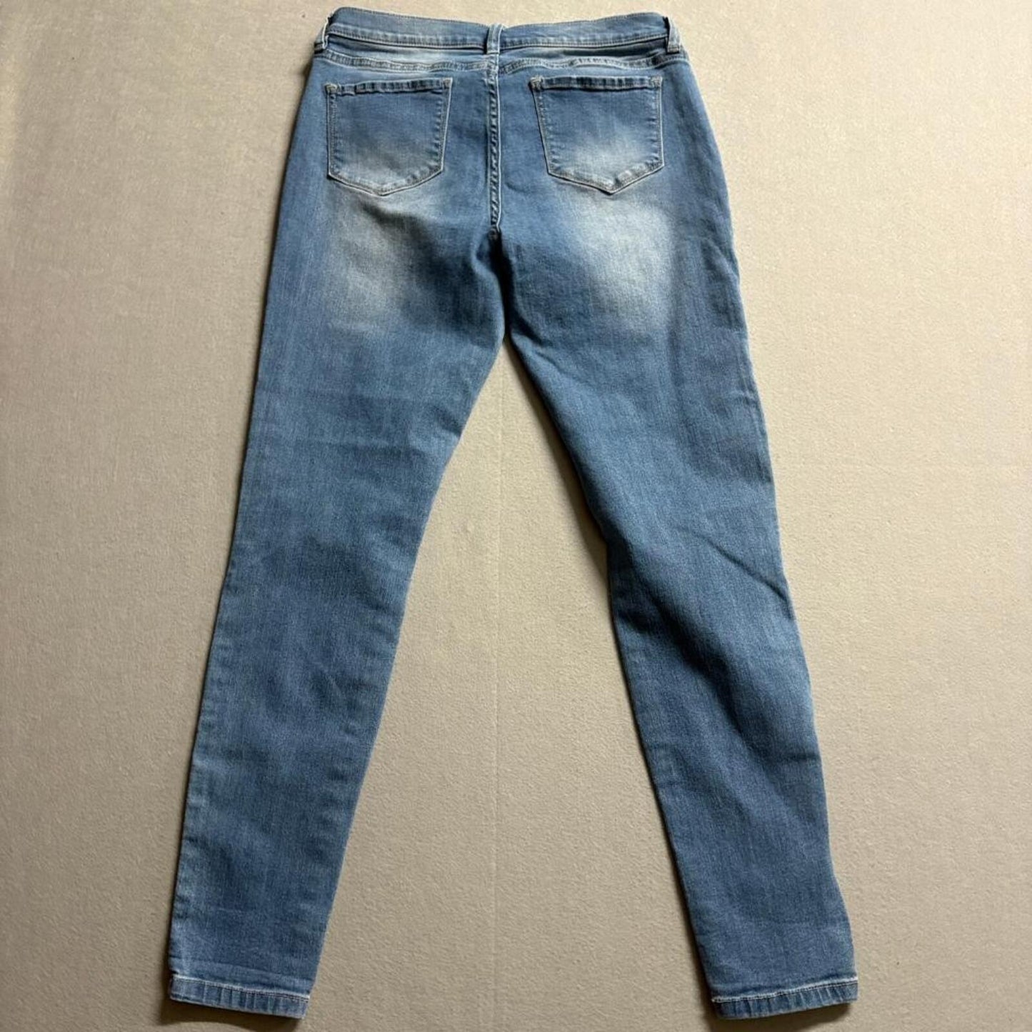 New York & Company Soho Legging Jeans Womens 4 Blue Distressed Floral Patch