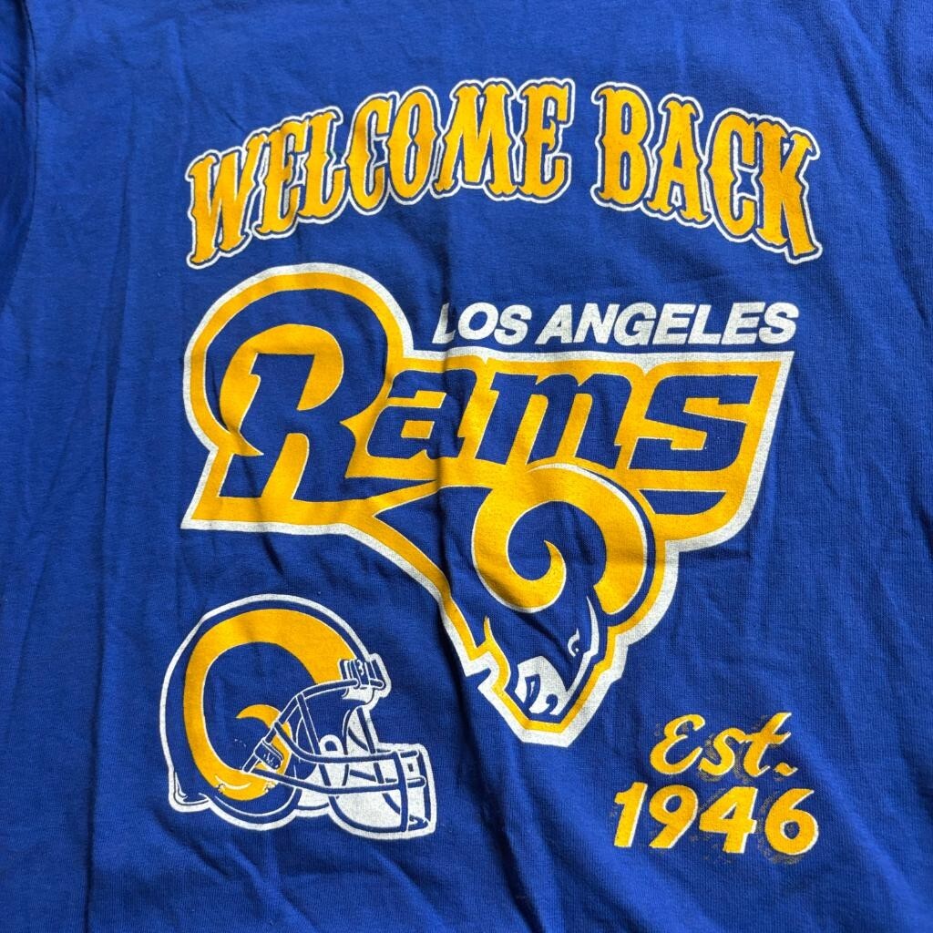 Los Angeles Rams Welcome Back T-Shirt Mens XL Blue Delta Pro Weight NFL
