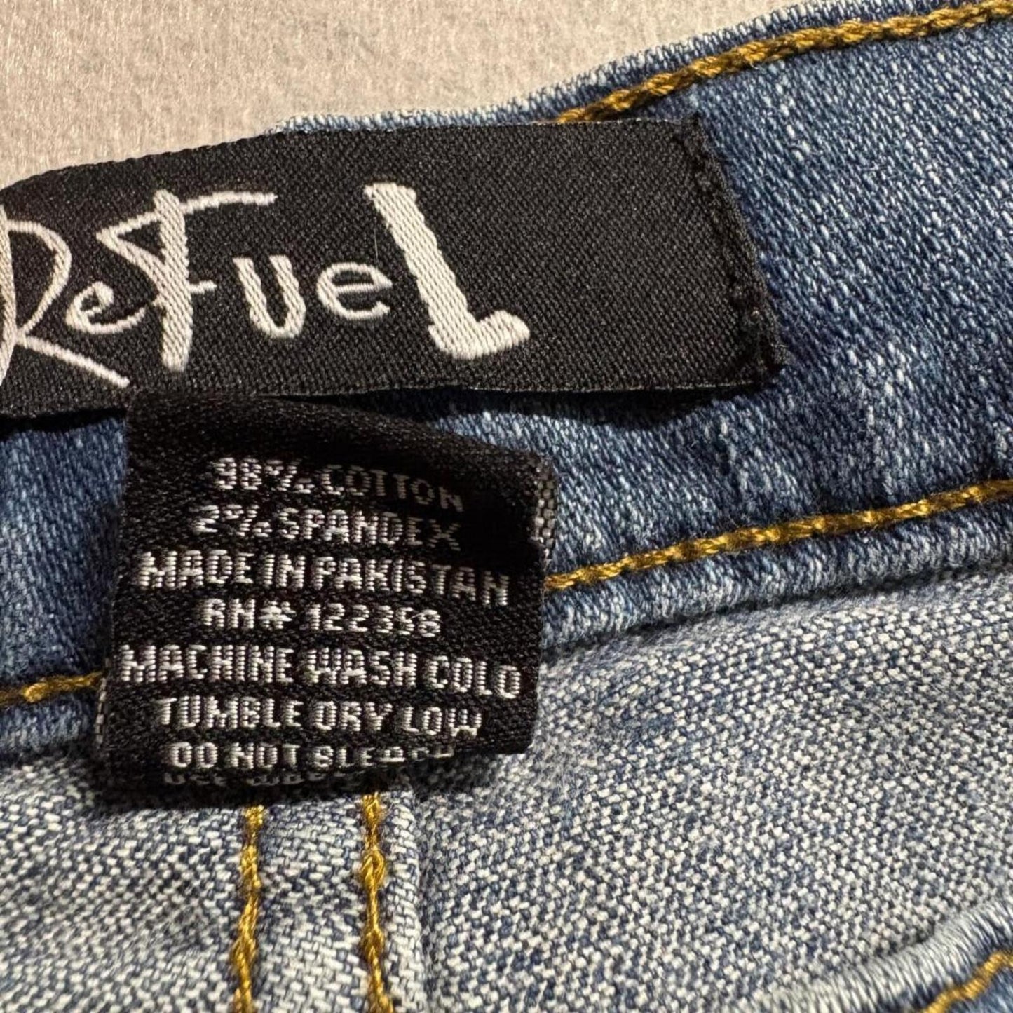 ReFuel Skinny Fit Jeans Mens 36x32 Blue Denim Stretch Distressed Pakistan