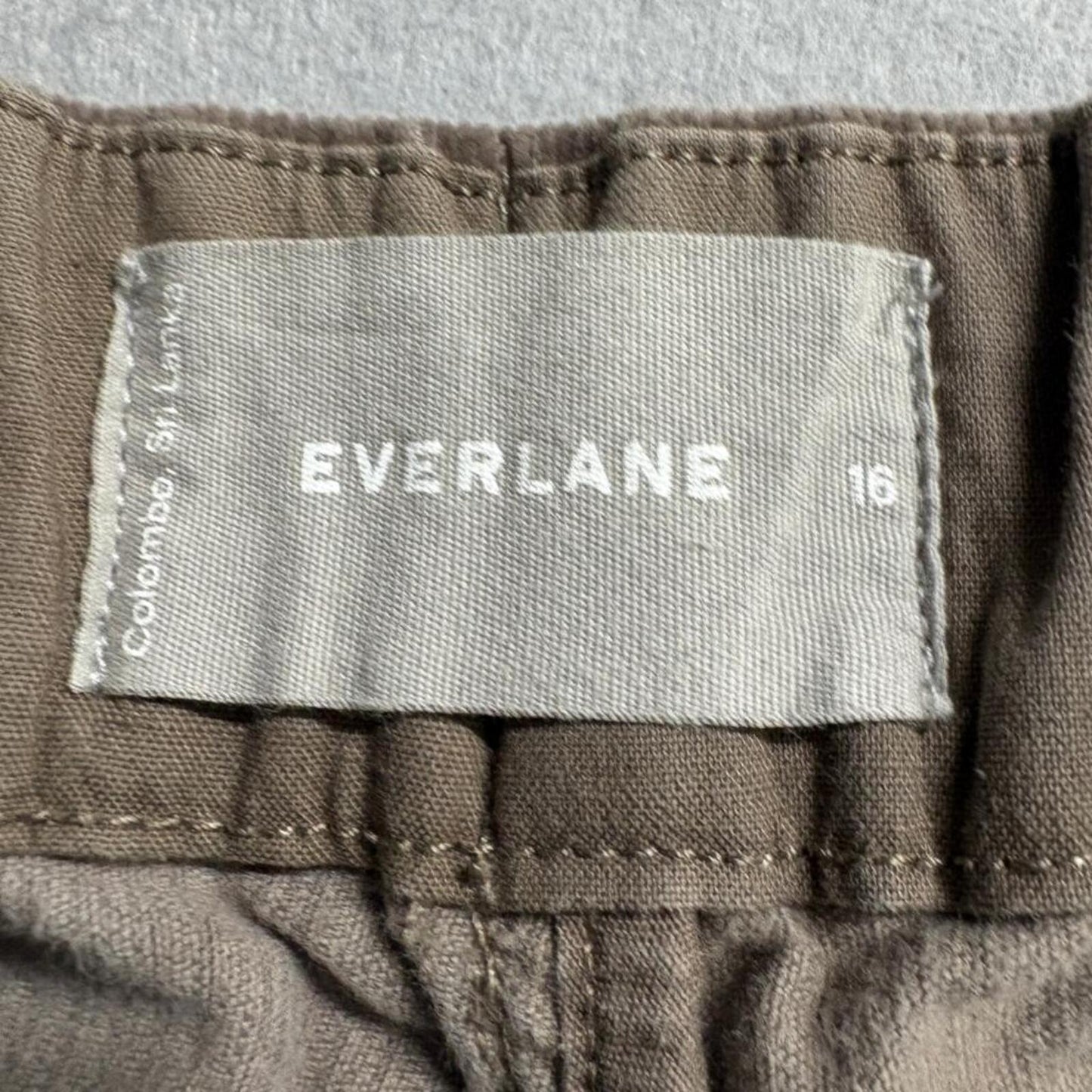 Everlane Corduroy Pants Womens 16 Brown Crop Wide Leg Elastic Waist Pull On