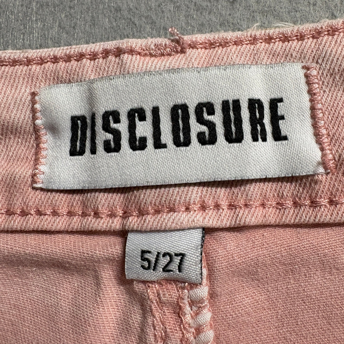 Disclosure Pink Wide Leg Cargo Jeans Womens Size 5/27 Stretch High Rise Denim