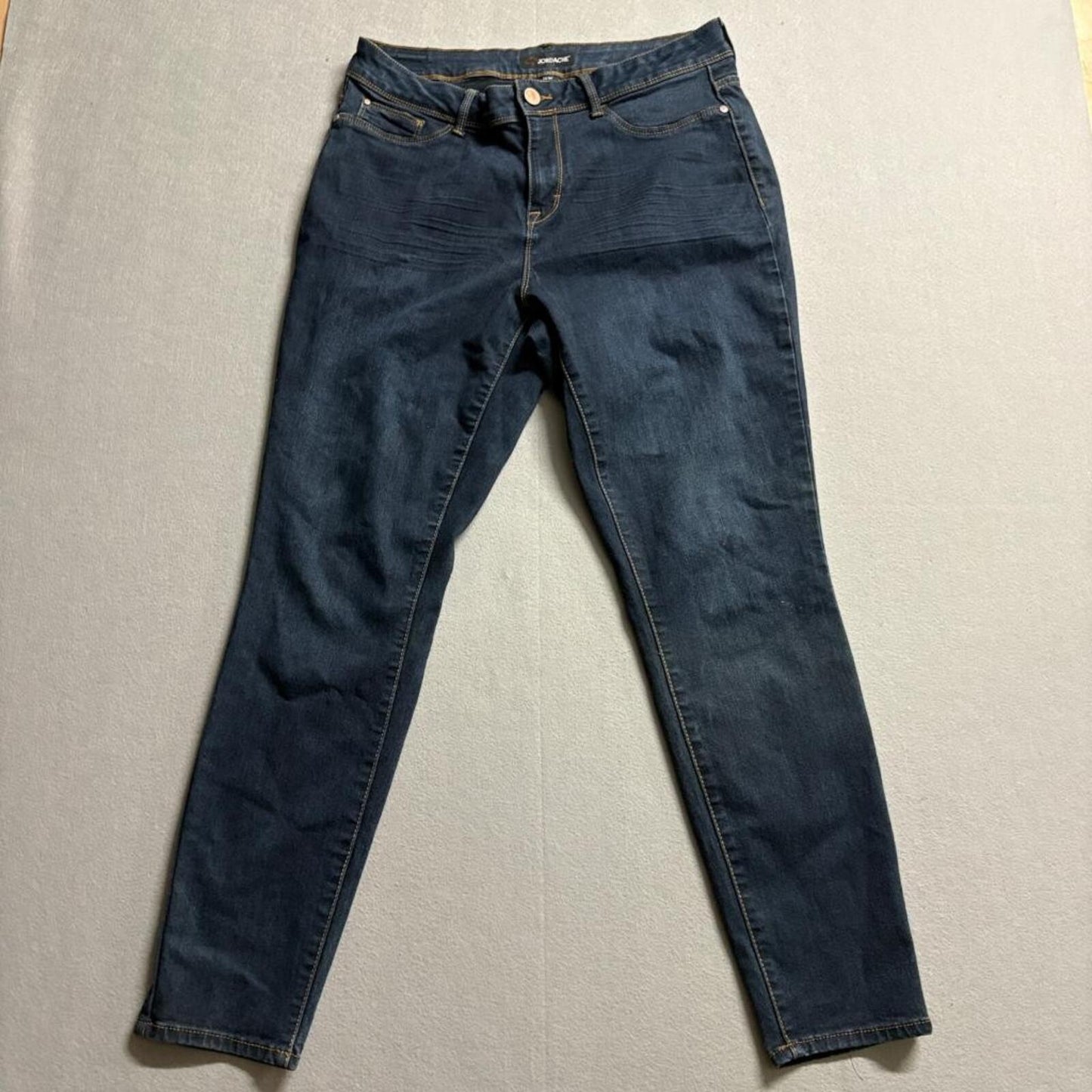 Jordache Skinny Jeans Womens 16W Dark Wash Blue Stretch Denim High Rise