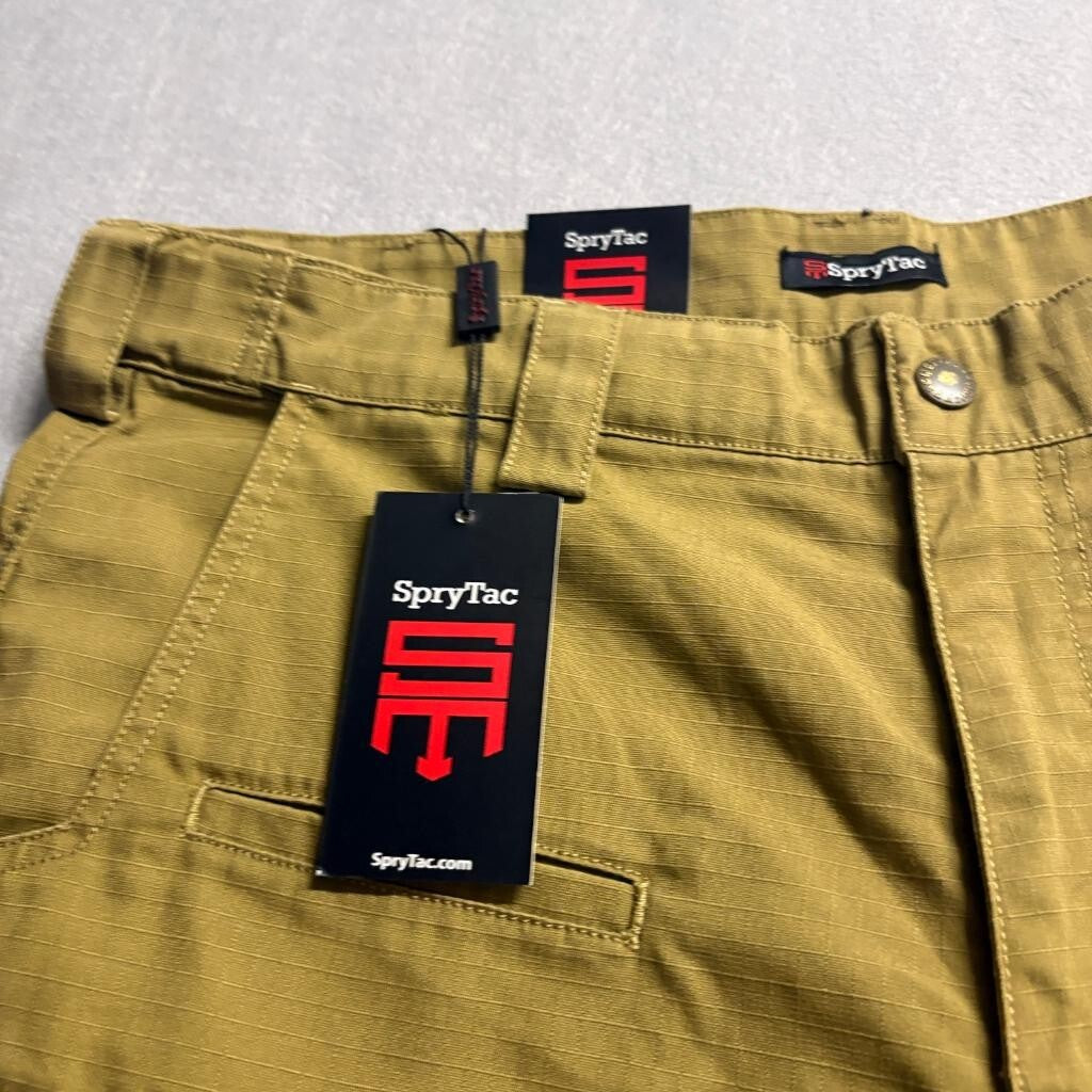 SpryTac Tactical Cargo Pants Mens 36x32 Coyote Brown Ripstop Military Utility