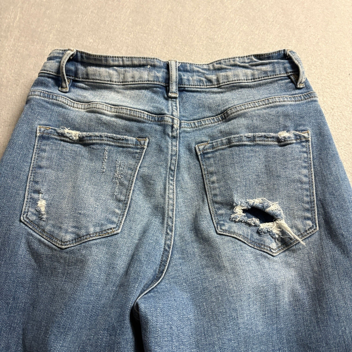 Flying Monkey Womens Size 27 Distressed Straight Leg High Rise Blue Jeans F4508
