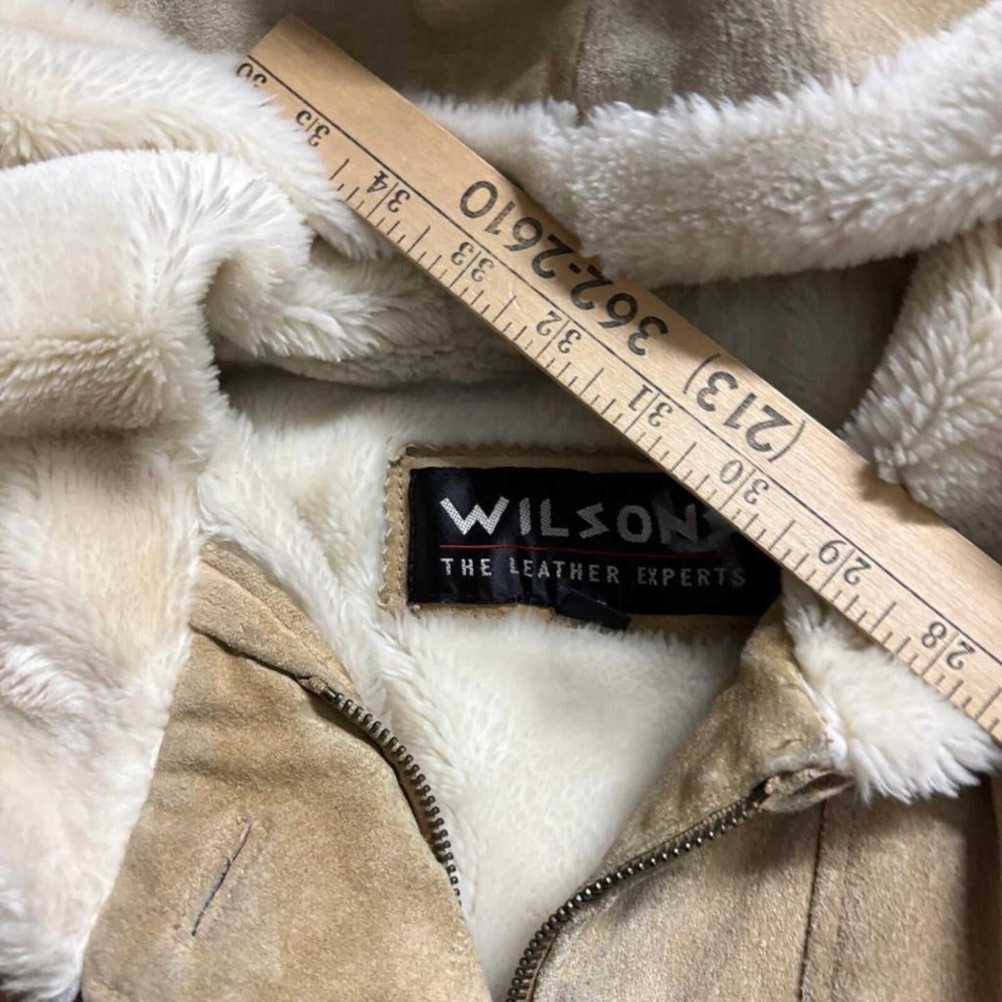 Wilsons Leather Suede Hooded Jacket Womens Medium Tan Faux Fur Lined Coat