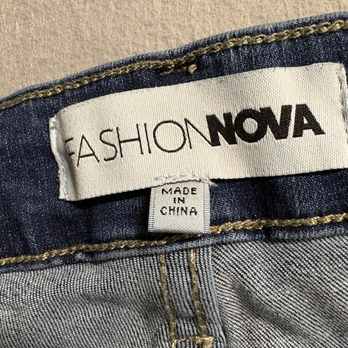 Fashion Nova Two Tone Skinny Jeans Womens Size 16 Blue High Rise Stretch Denim
