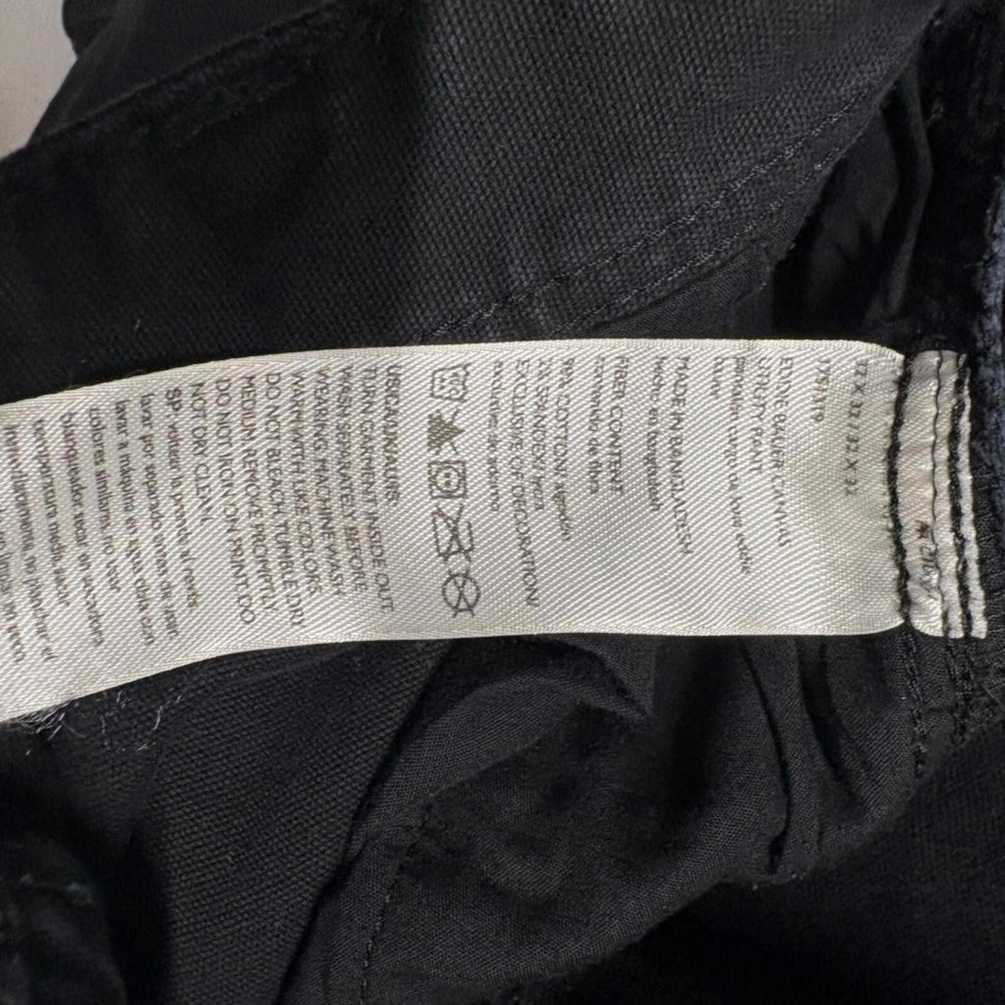 Eddie Bauer Canvas Utility Pants Mens 32x32 Black Classic Fit Cotton Stretch