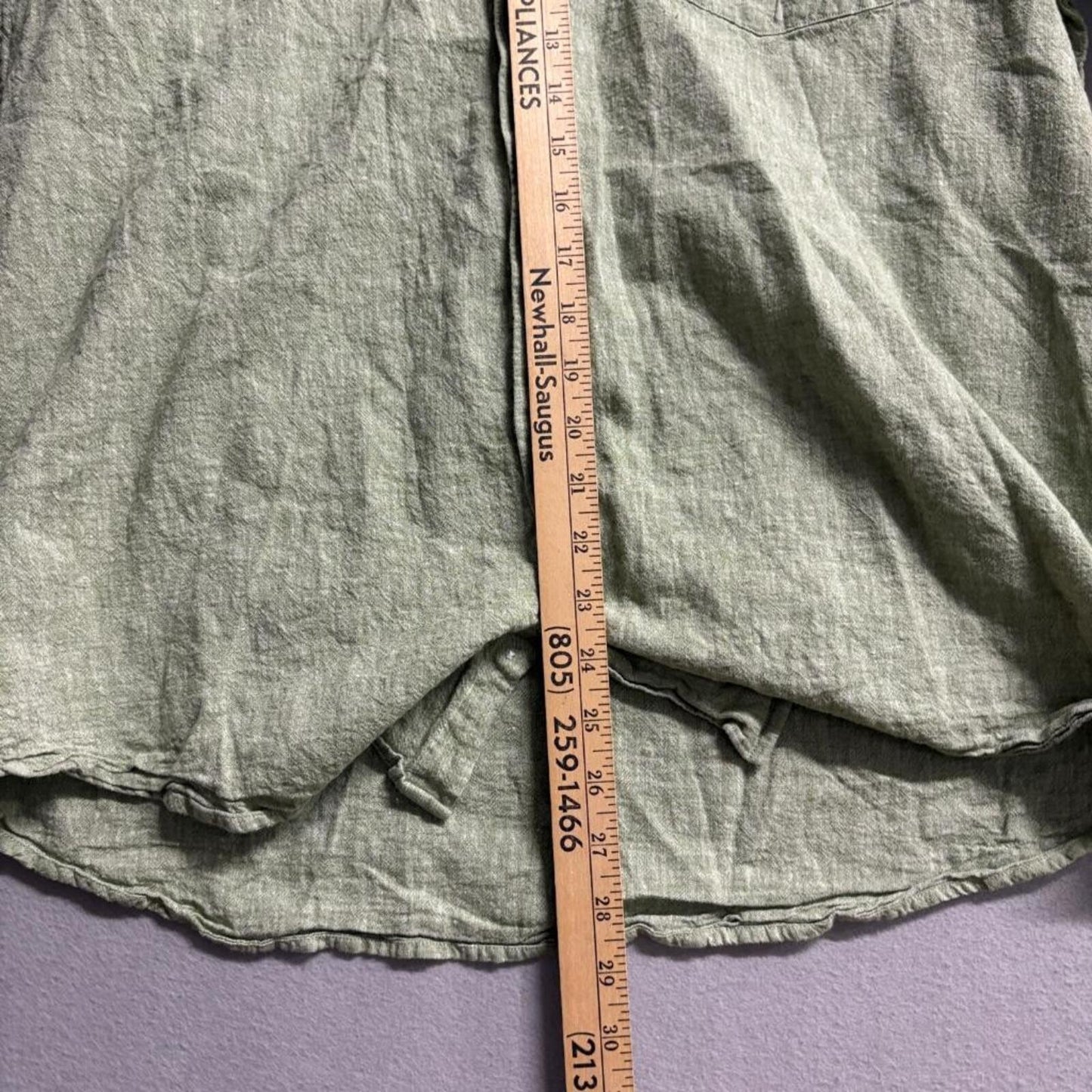 Linea Rossa Signature Linen Cotton Shirt Mens XL Green Long Sleeve Button Up