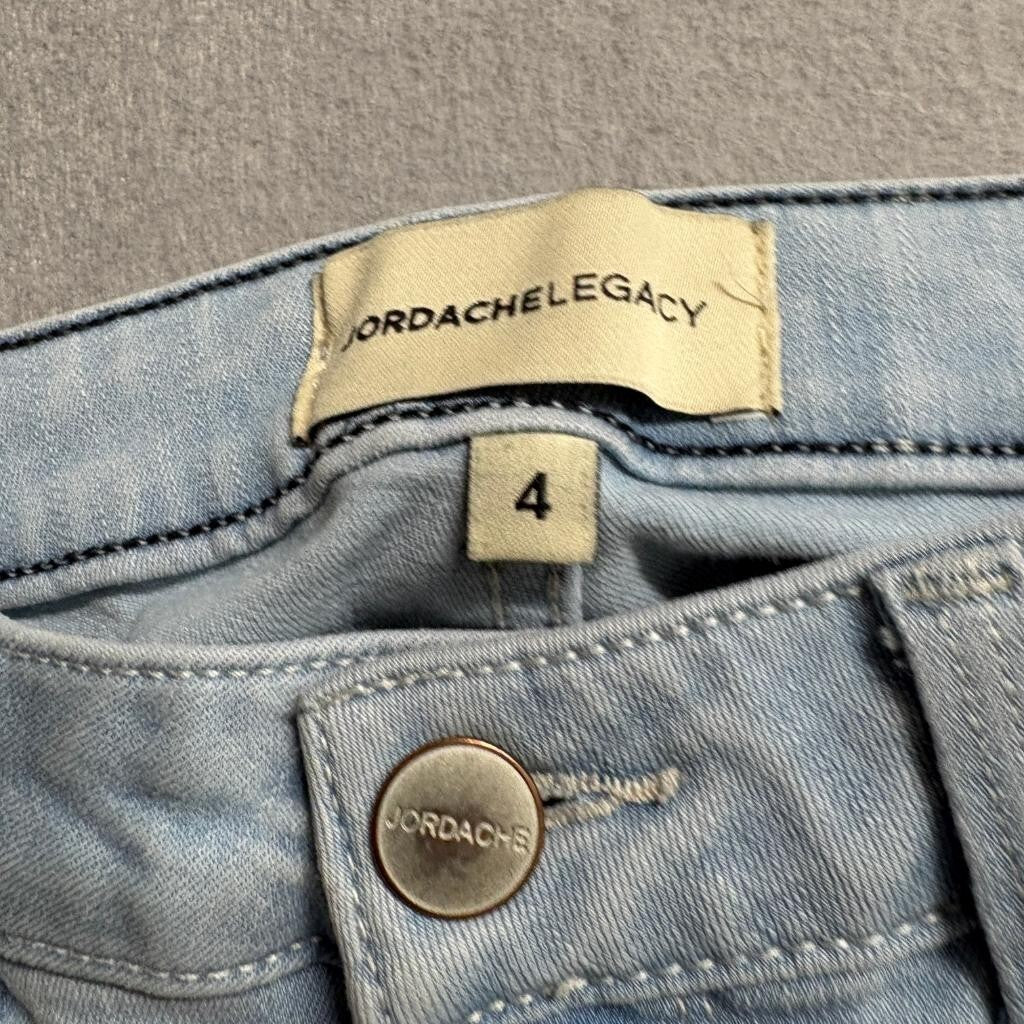 Jordache Legacy Womens Skinny Jeans Size 4 Light Wash Studded Pockets Stretch