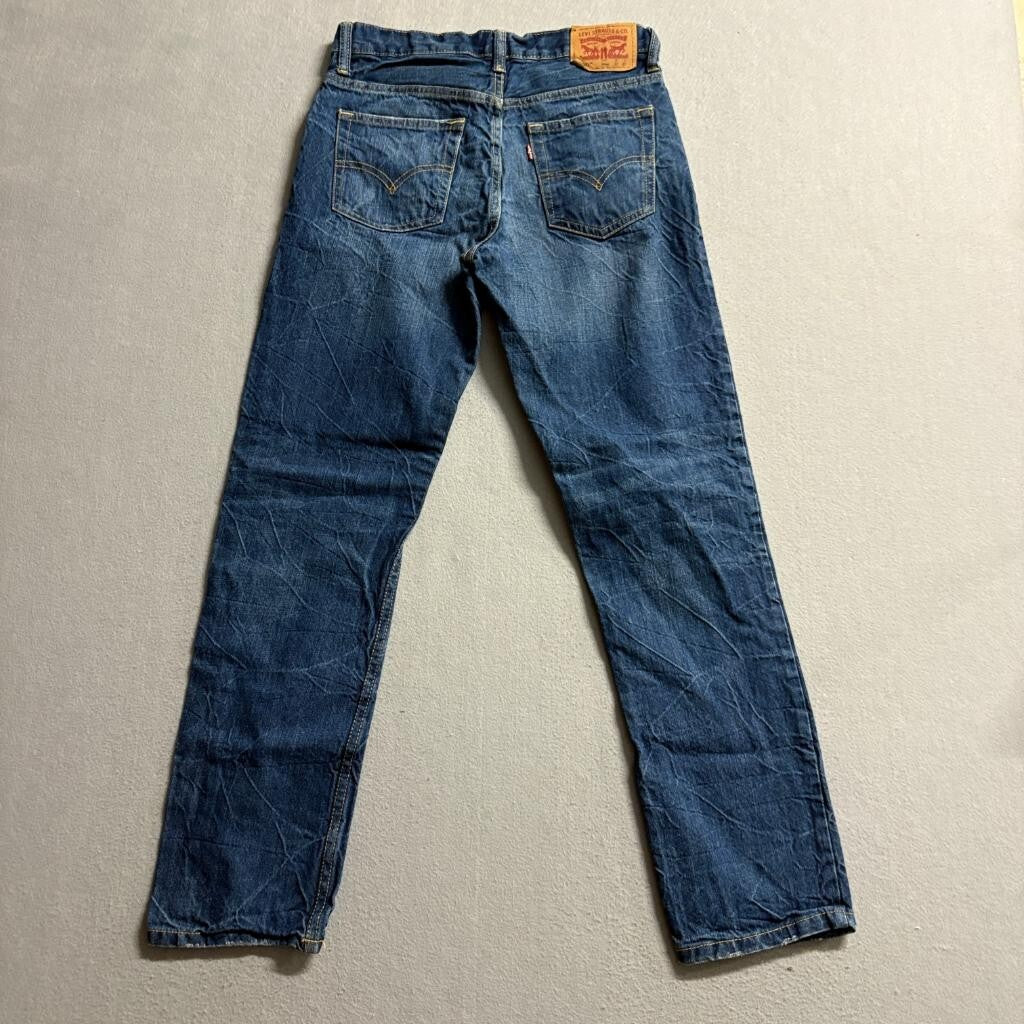 Levis 502 Regular Taper Jeans Boys 14 Reg Distressed Blue Denim 27x27