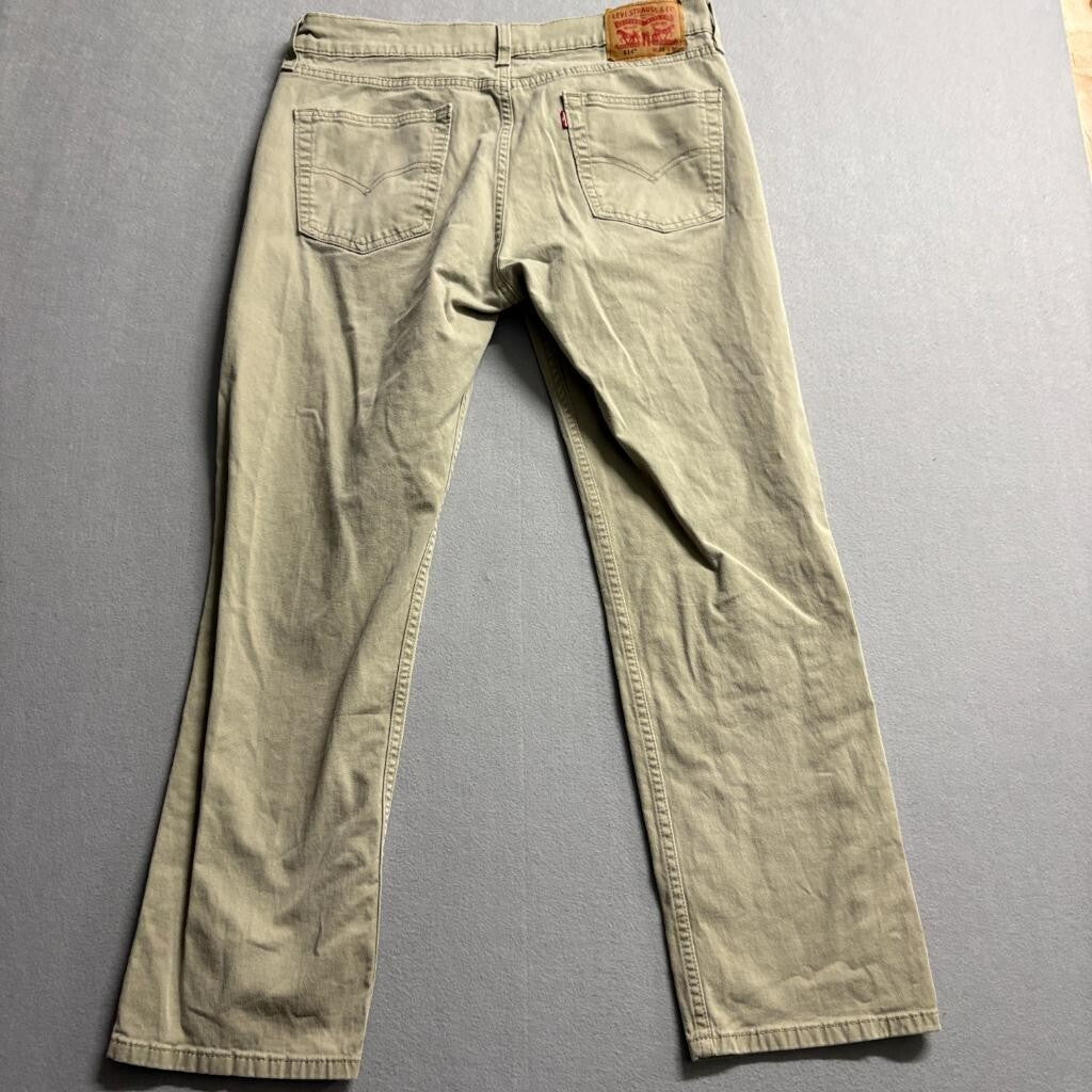 Levis 514 Straight Fit Pants Mens 34x30 Tan Khaki Cotton Blend Chino Jeans