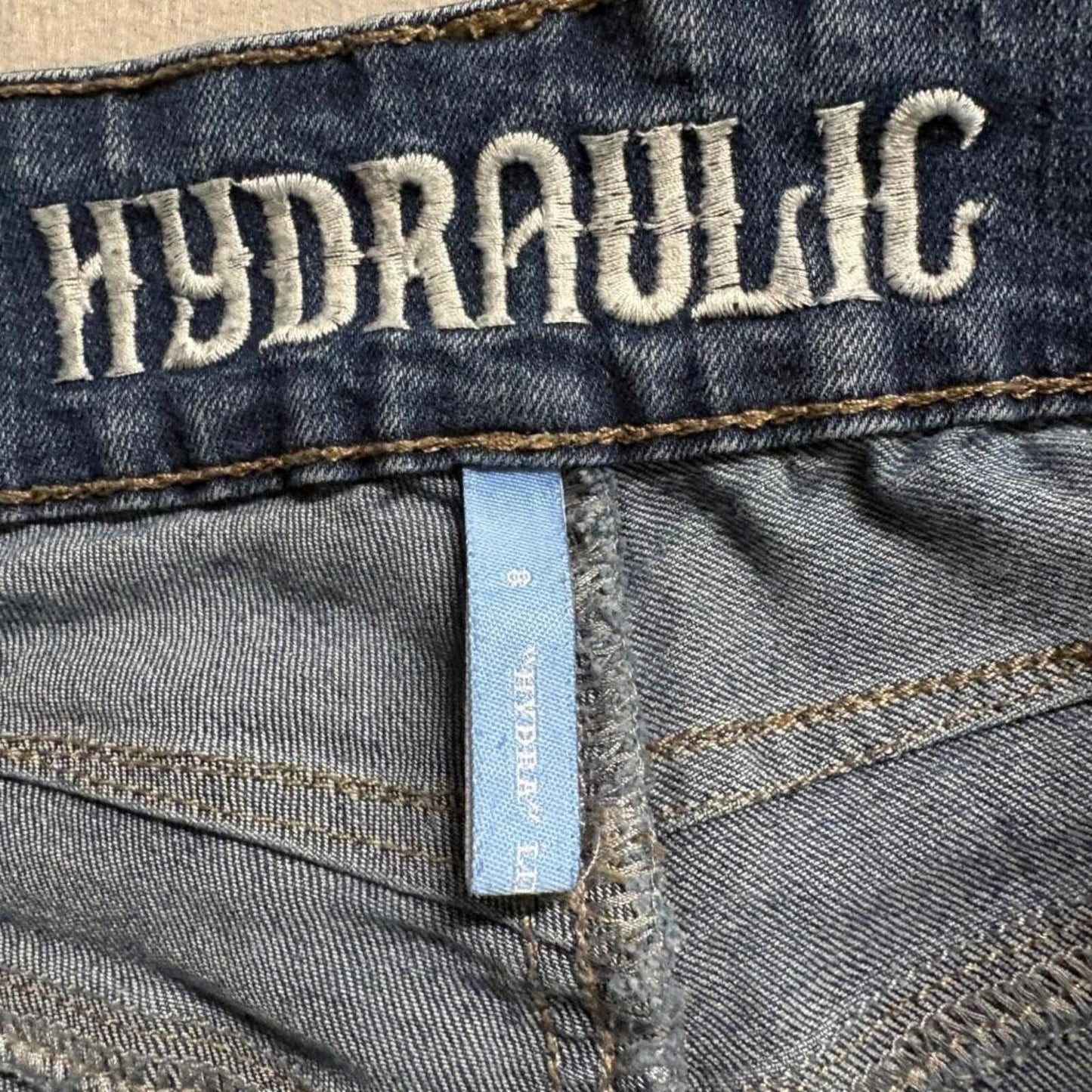 Hydraulic Hydra Lift Cuff Skinny Jeans Womens Size 8 Blue Denim Stretch Mid Rise