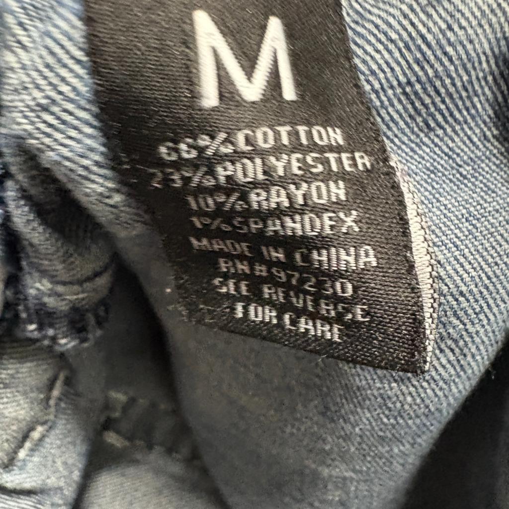 Almost Famous Cargo Jeans Womens Medium Blue Elastic Waist Utility Y2K Denim