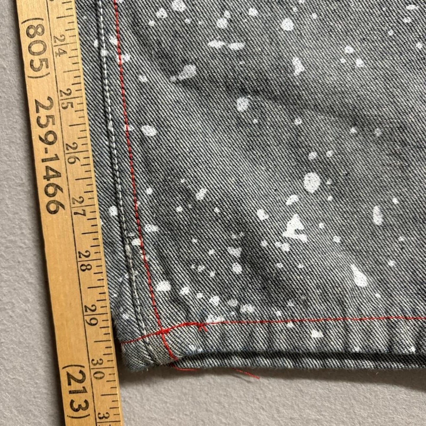 Diamond Stash Mens Jeans Size 40 Gray Acid Bleach Splatter Bull 23 Graphic Denim