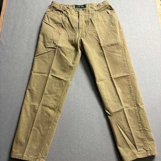 Evergreen Jeans Mens 38 Regular Khaki Brown Cotton Loose Straight Chino Pants