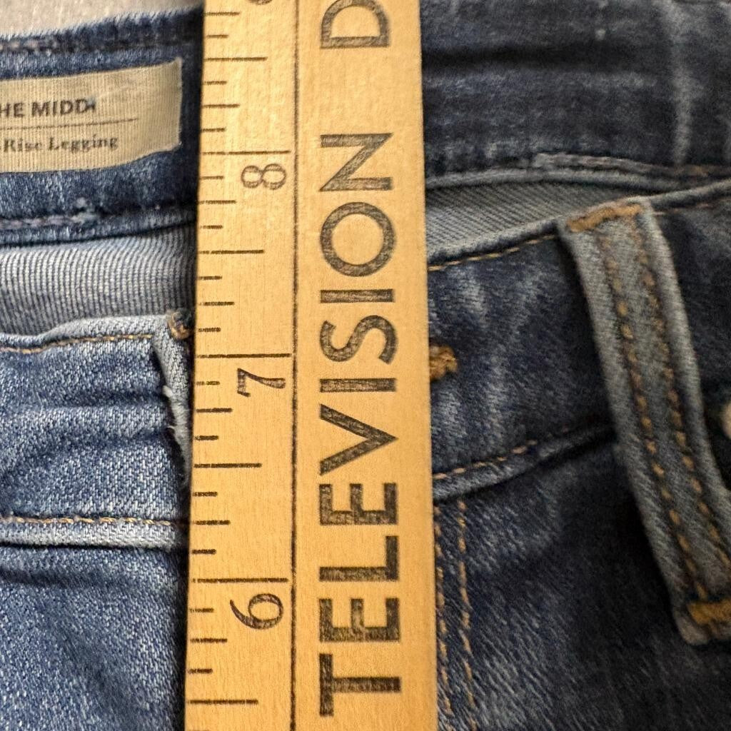 AG Adriano Goldschmied The Middy Mid Rise Legging Jeans Womens 24R Blue Denim