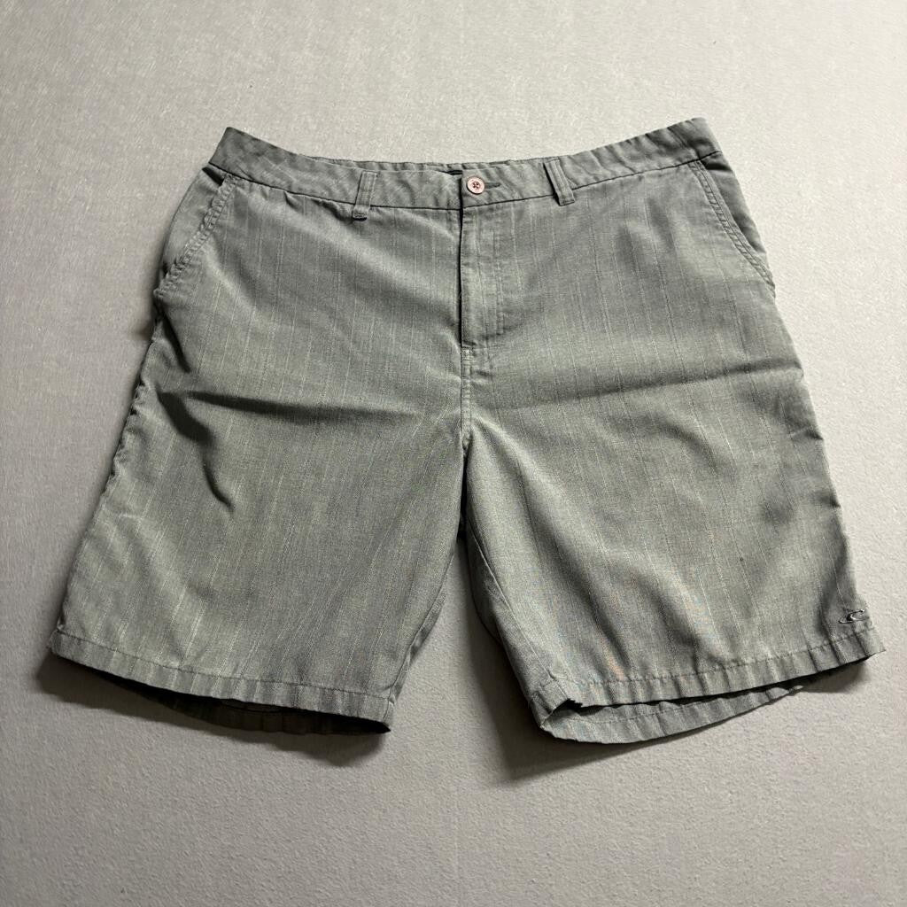 O'Neill Hybrid Shorts Mens 40 Gray Pinstripe Boardshorts Walkshorts Polyester