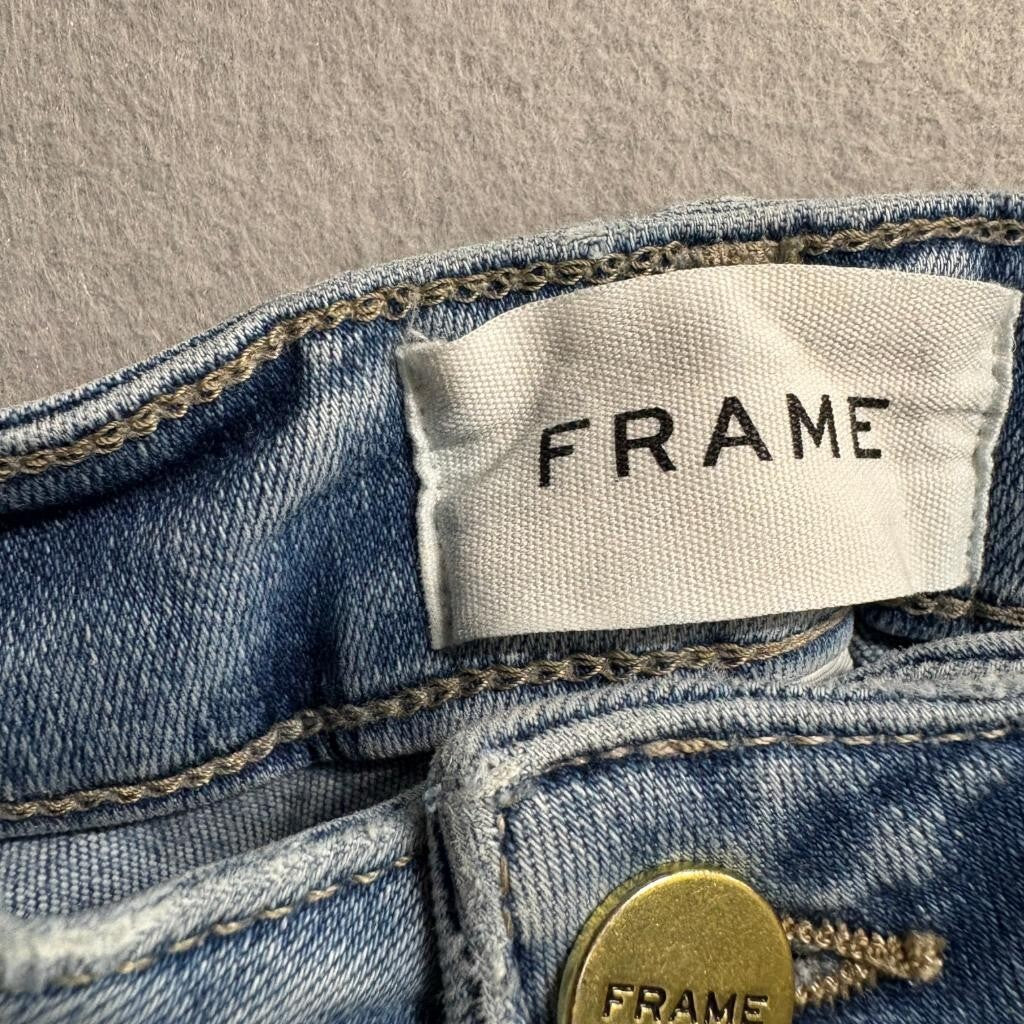 Frame Le High Skinny Jeans Womens 25 Blue Denim Stretch High Rise Slim Fit