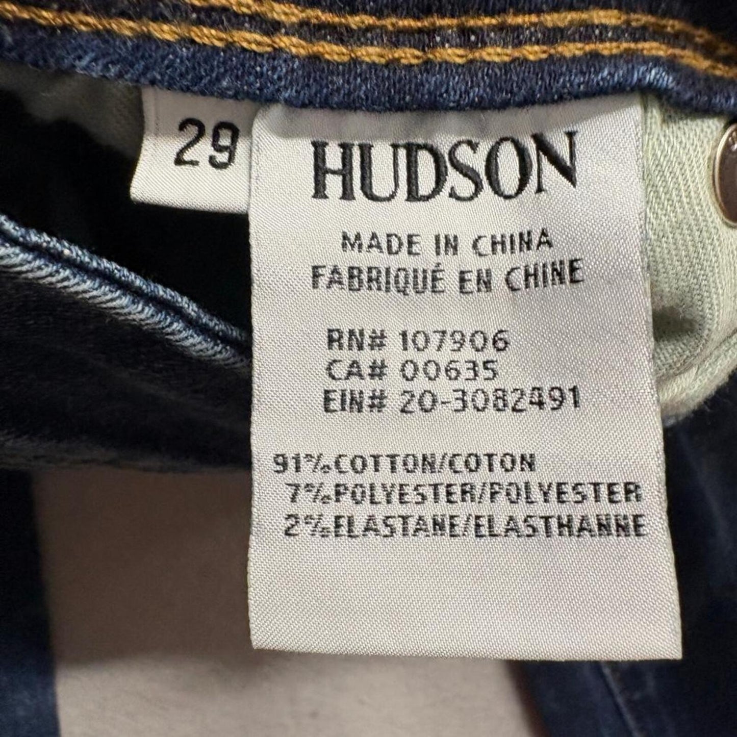 Hudson Signature Bootcut Jeans Womens 29 Blue Denim Flap Pocket Stretch