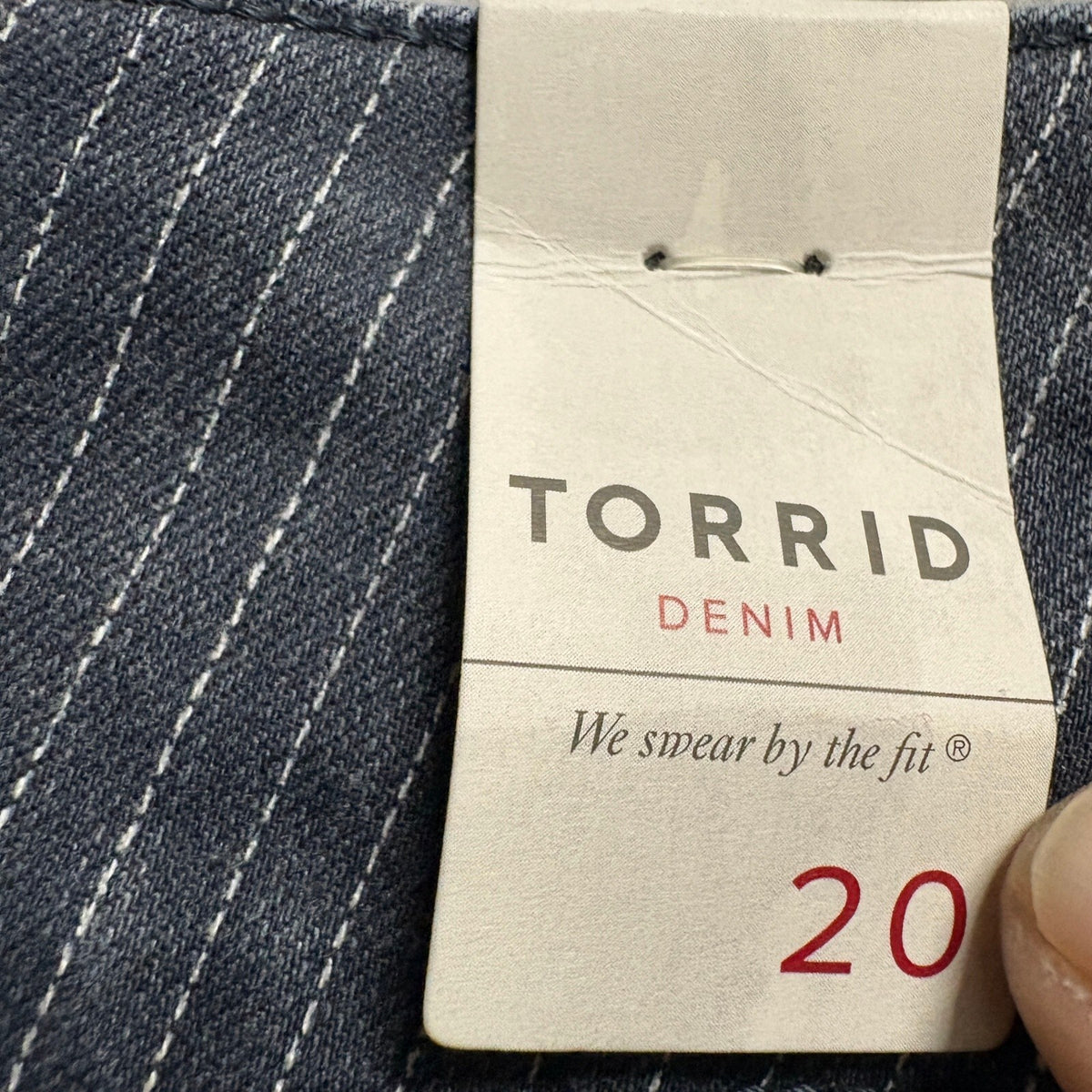 Torrid Denim Jegging Crop Pants Womens Plus Size 20 Pinstripe Blue Stretch New