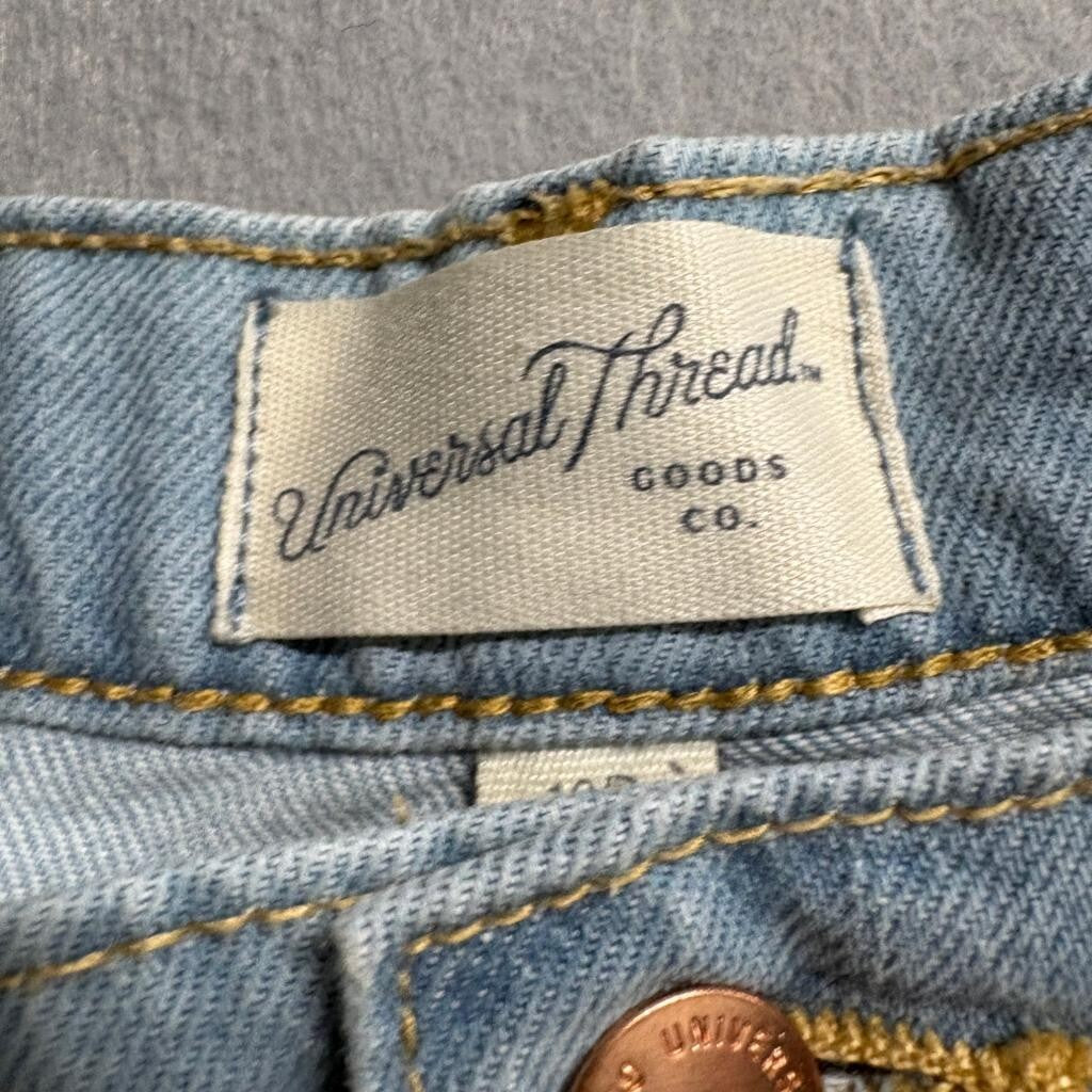 Universal Thread Boyfriend Jeans Womens 12R Light Wash Distressed Raw Hem Cotton