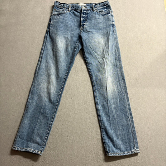 Frame Le Slouch Jeans Womens 25 Blue Denim Iceberg Button Fly Straight Leg