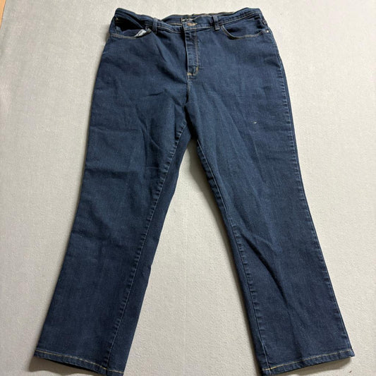 Lee Relaxed Fit Jeans Womens 16 Short Blue Denim Stretch Straight Leg Pants