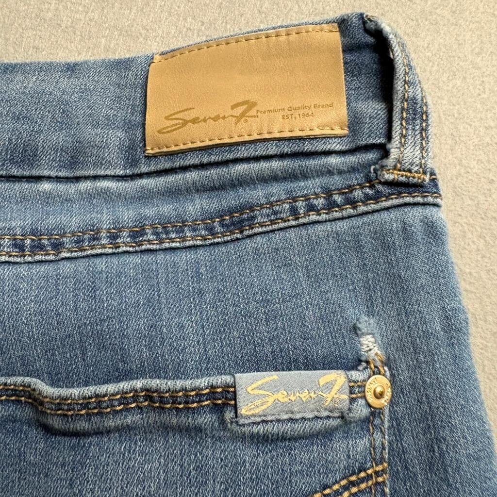 Seven7 Women's Skinny Jeans Size 12 Blue Denim Stretch Mid Rise Casual