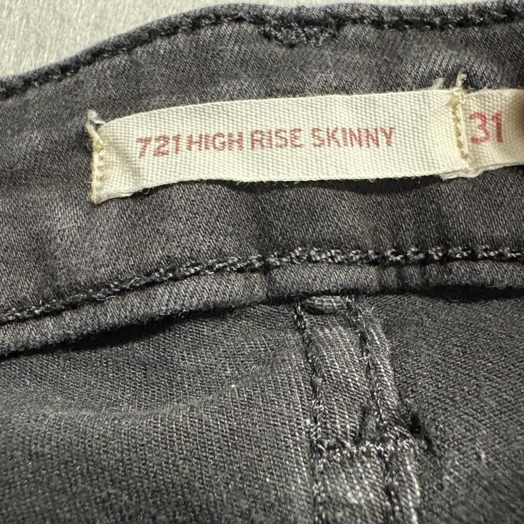 Levi's 721 High Rise Skinny Jeans Womens 31x30 Black Denim Stretch