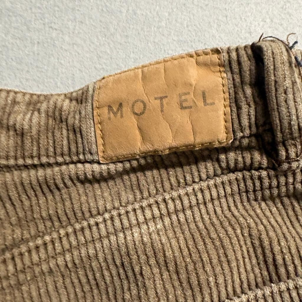 Motel Rocks Corduroy Pants Womens XXS Brown Wide Leg High Rise 100% Cotton