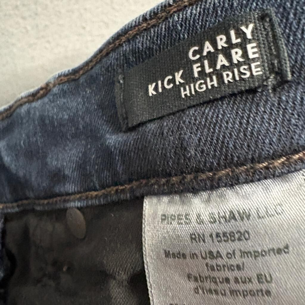 Veronica Beard Carly Kick Flare Jeans Womens 26 Blue High Rise Crop Denim
