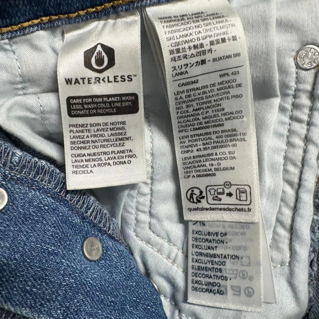 Levi's Ribcage Straight Ankle Jeans Womens 29 Blue Denim High Rise Stretch