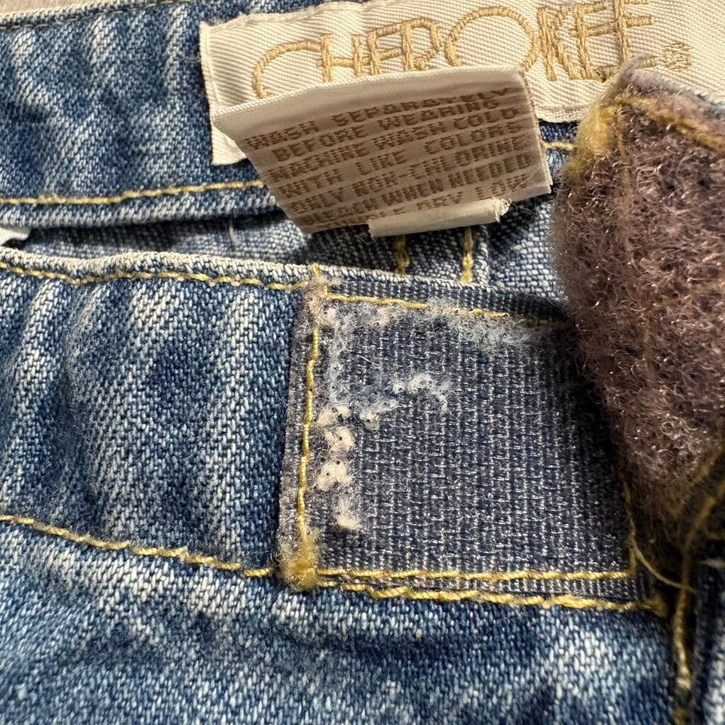 Cherokee Vintage Womens Blue Denim Crop Capri Jeans Size 12 High Rise 100%