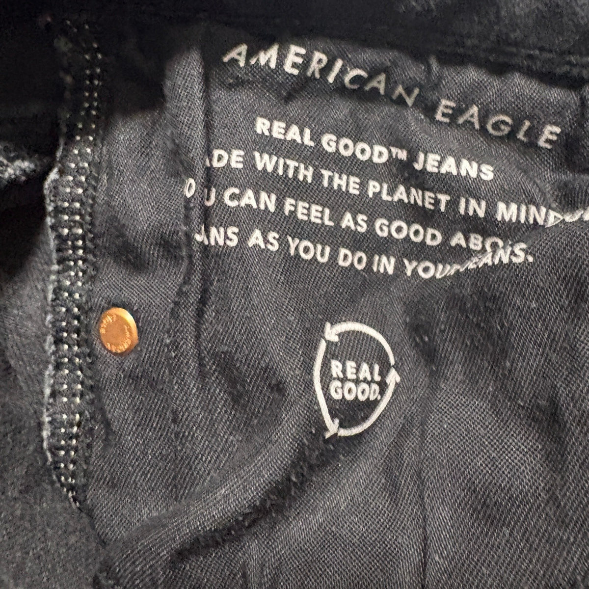 American Eagle Airflex+ Mens Jeans 29x30 Black Distressed Skinny Stretch Denim