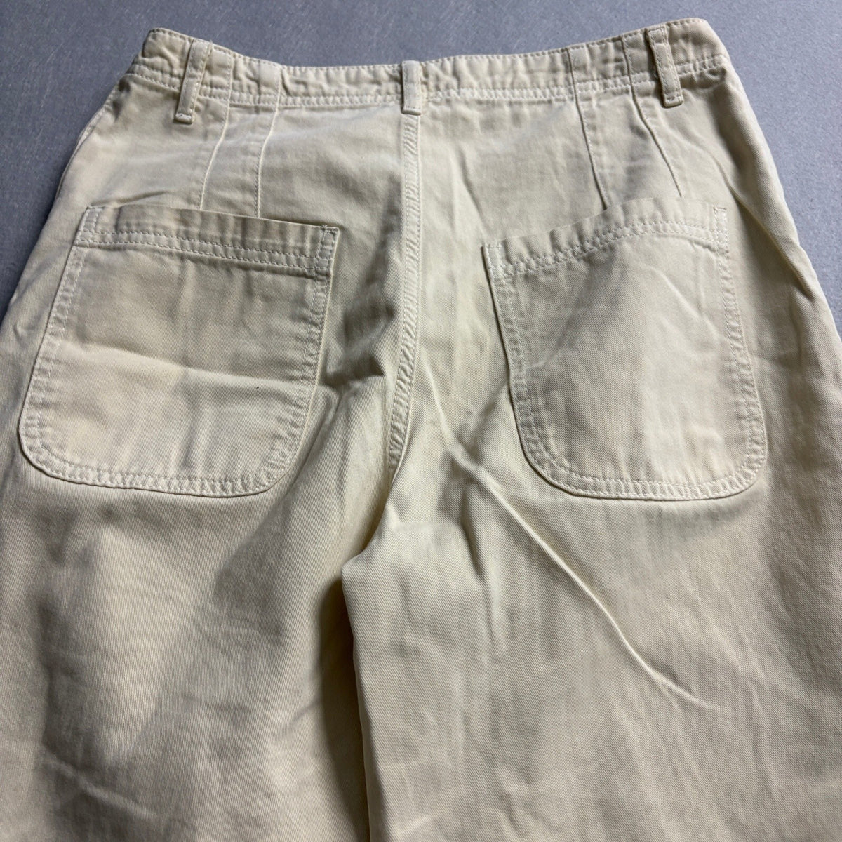 Free People Wide Leg Pants Womens Size 12 Beige Cotton High Rise Boho Chino