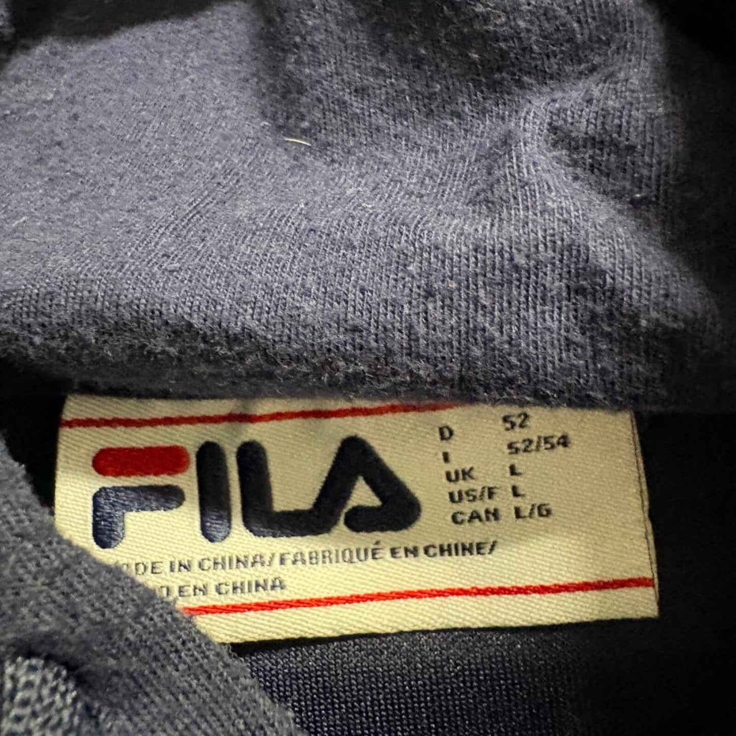 Fila Hoodie Mens Large Navy Blue Pullover Sweatshirt Athletic Activewear