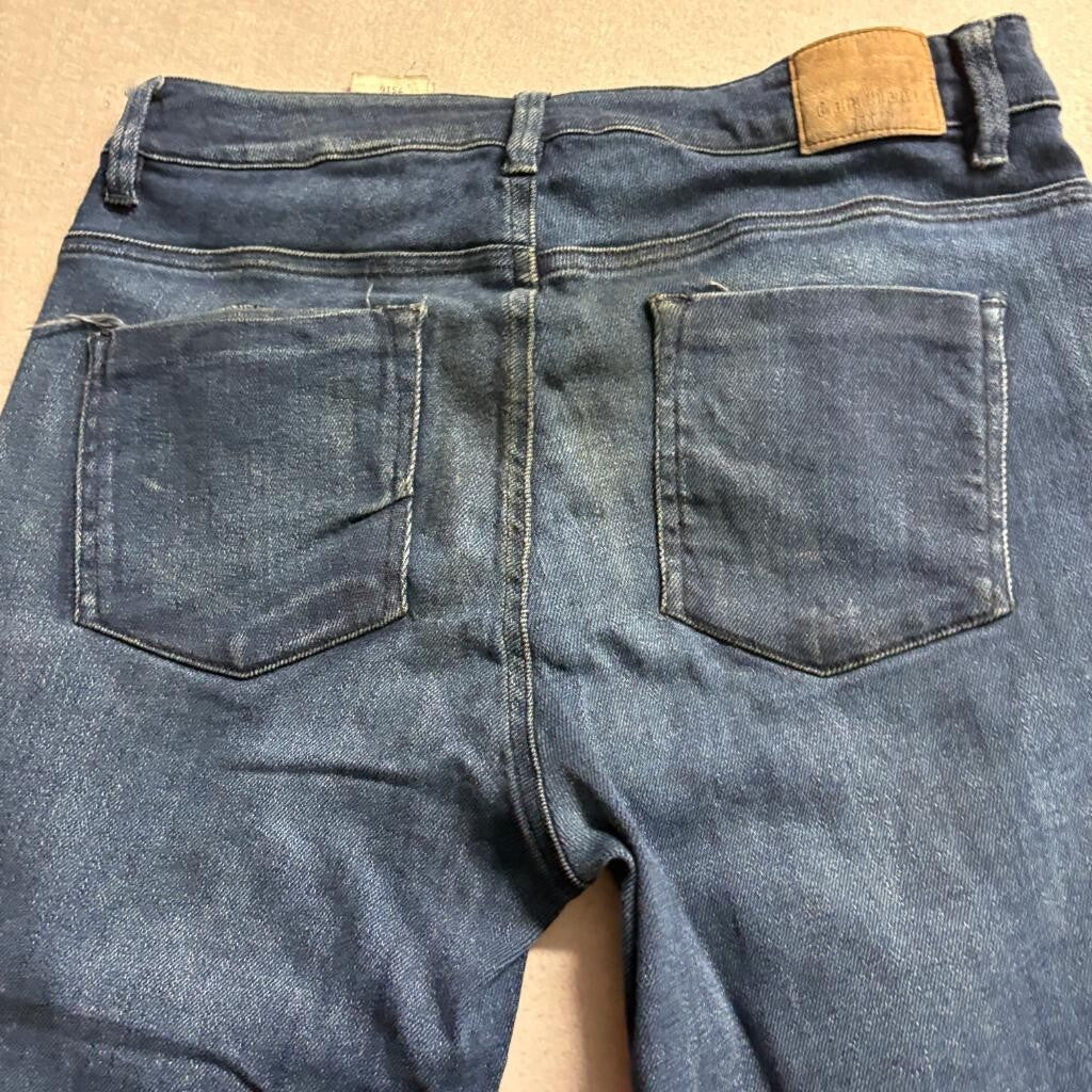 Candiani Denim Jeans Womens Size Medium Blue Distressed Italian Cotton Blend