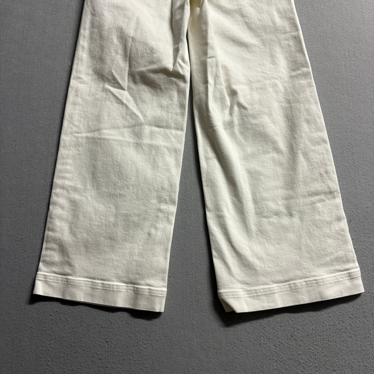 Everlane Wide Leg Crop Pants Jeans Womens Size 00 Off White Cream Stretch High