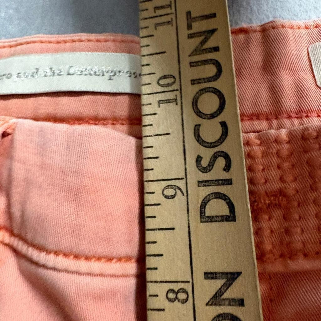 Pilcro and the Letterpress Hyphen Jeans Womens 28 Peach Coral Crop Stretch Denim
