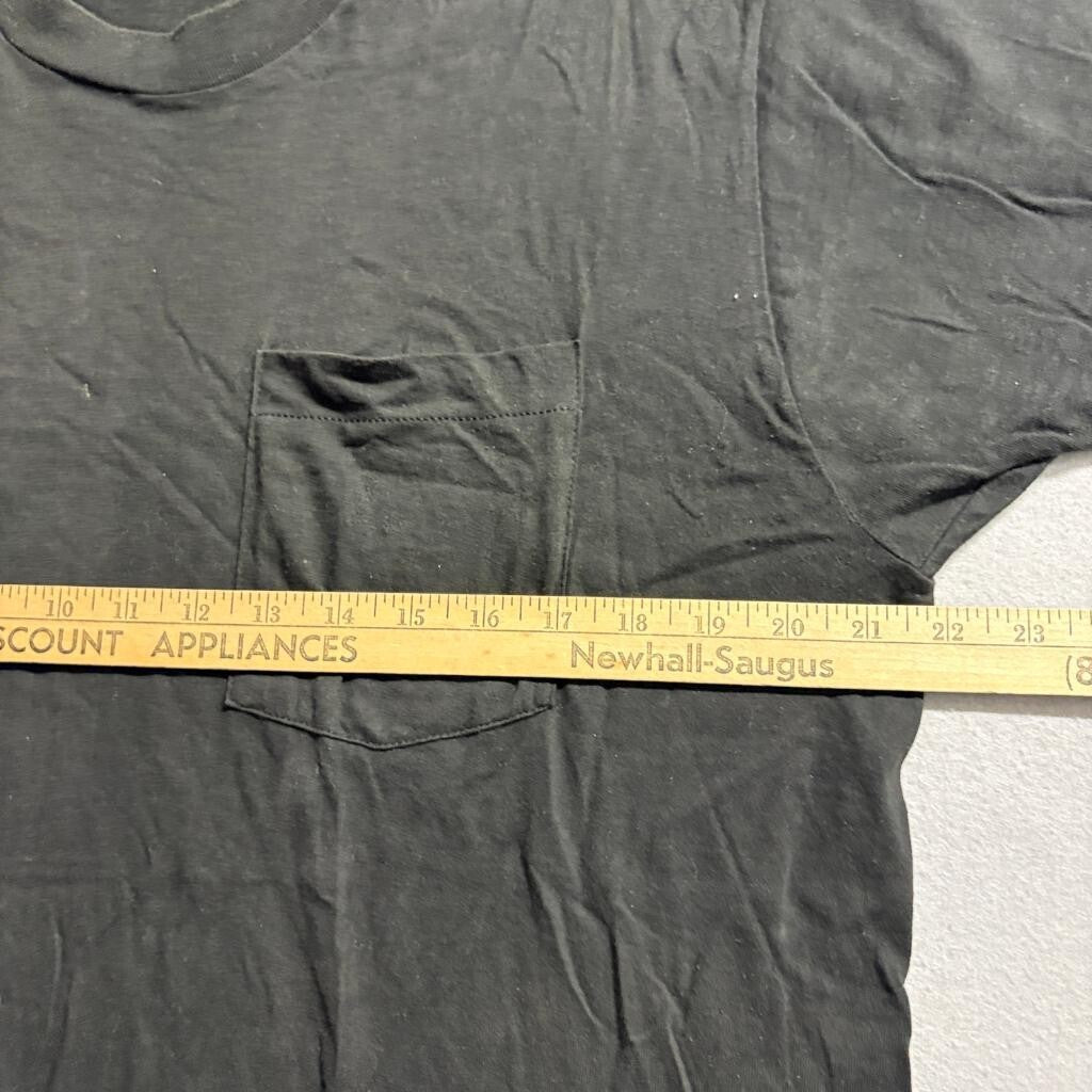 Vintage 90s Fruit of the Loom Blank Pocket T-Shirt Mens XL Black Single Stitch
