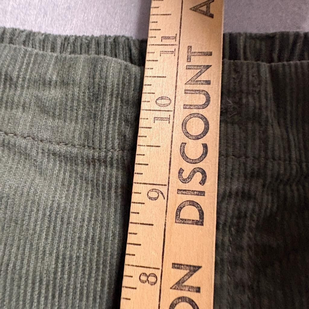 Forever 21 Corduroy Cargo Pants Womens Large Olive Green Wide Leg Y2K Utility