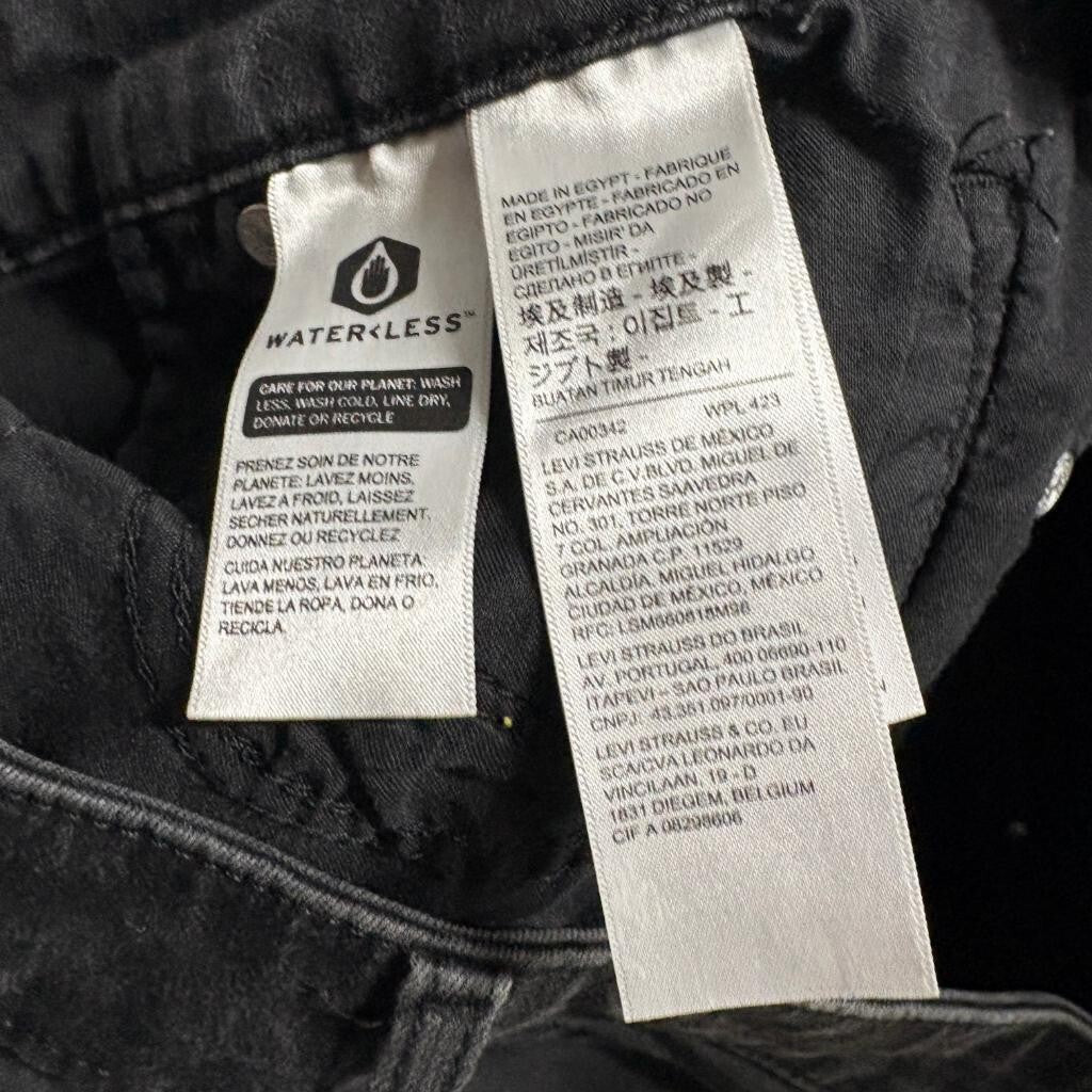 Levis 711 Skinny Jeans Womens W31 L30 Black Denim Stretch Pants