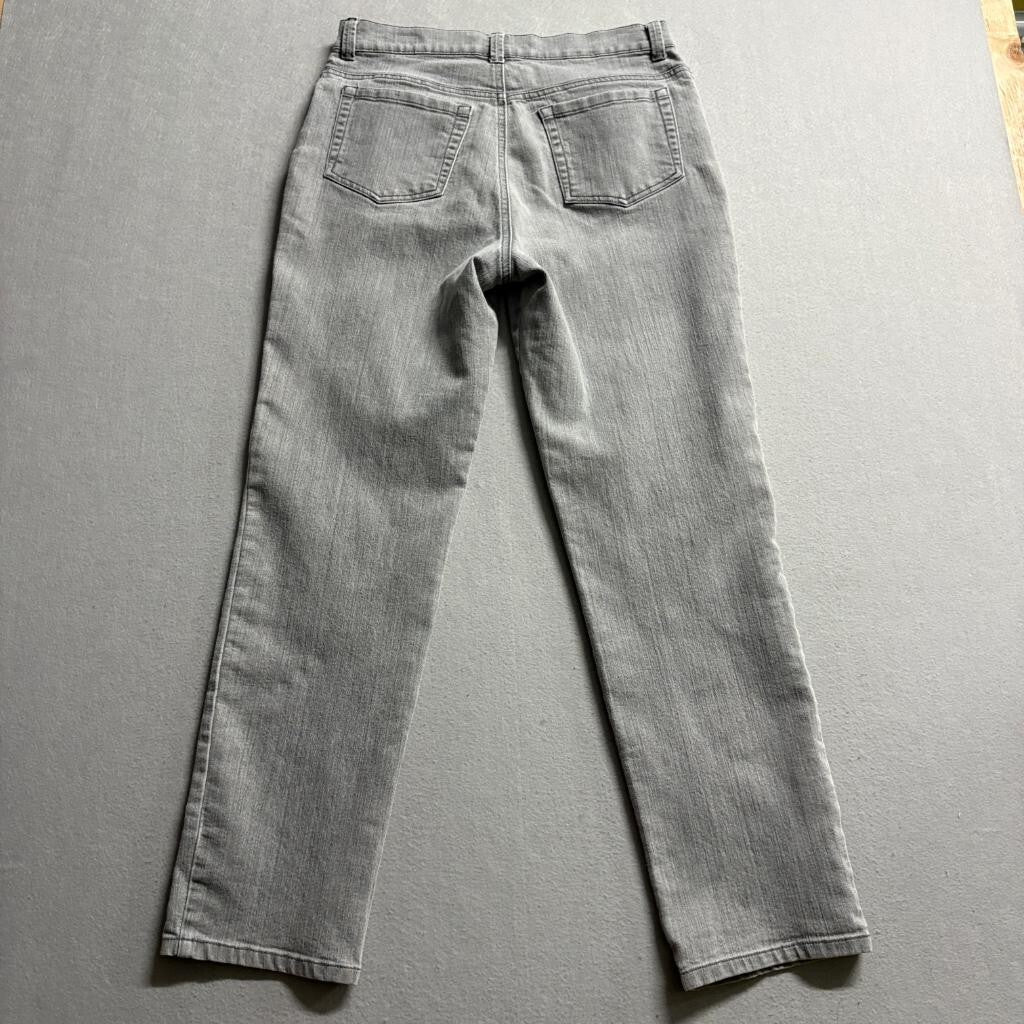 Gloria Vanderbilt Amanda Jeans Womens 10 Average Gray Denim High Rise Straight