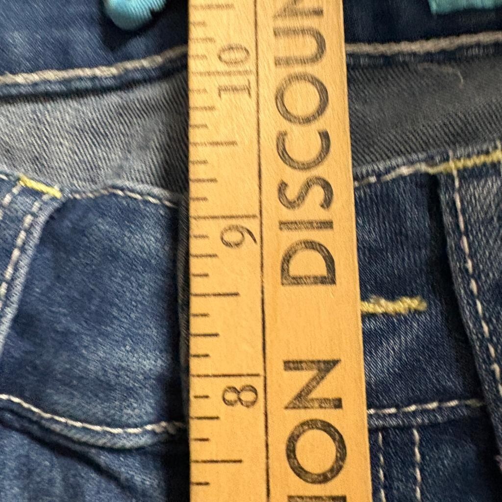 Indigo Rein Distressed Patchwork Skinny Jeans Womens Size 5 Blue Denim Stretch