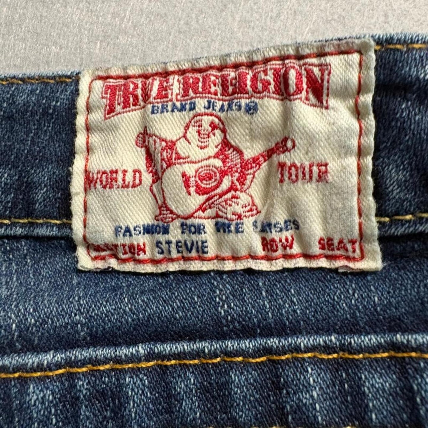 True Religion Jeans Womens 30 Blue Denim Straight Leg Low Rise Made in USA